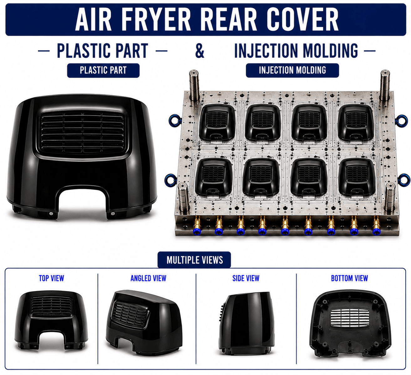 Air Fryer Plastic Rear Cover Mould and Moulding Service